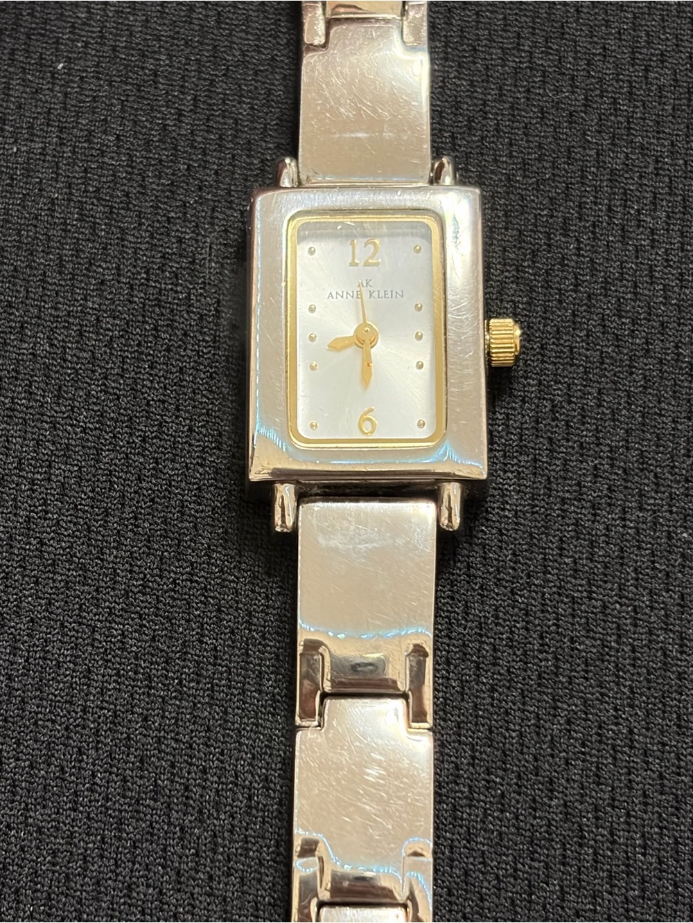 Anne Klein Silver Bracelet Watch with Gold Accents
